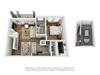 A6 3D Floor Plan One-Bedroom Floor Plan A6 | Avenues at Creekside Apartments